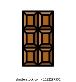 dark sweet chocolate bar editable outline icons in flat design.