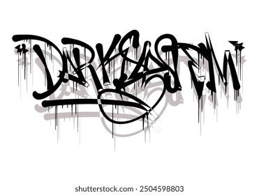 DARK SYSTEM lettering tattoo custom design