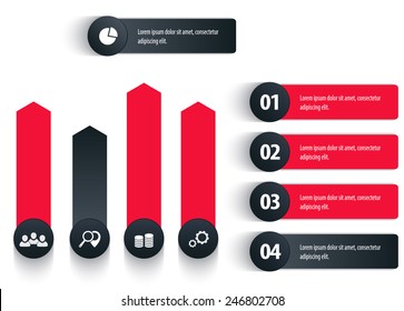 Dark tags for business design, infographics, reports, presentation vector illustration, eps10, easy to edit