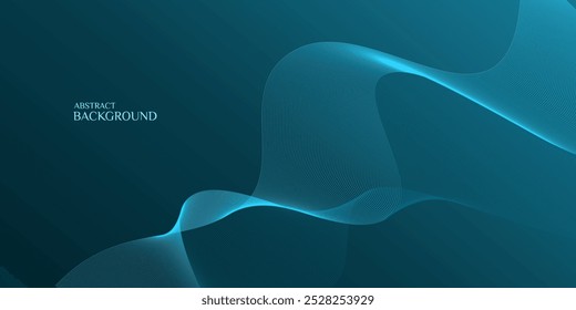 Dark teal background with light teal flowing lines.