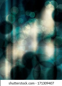 Dark Teal And Black Grunge Background