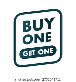 Dark Teal Buy One Get One Free Promotional Badge for E-commerce