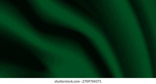 Dark teal emerald green silk satin. Shiny smooth fabric. Soft folds. Luxury background with space for design. web banner. Flat lay, top view table. Birthday, Christmas, Valentine, New year.

