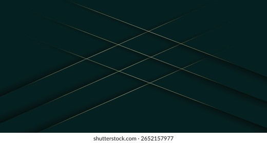  Fondo de líneas diagonales de oro verde oscuro