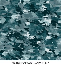 Dark teal and light gray digital camouflage pattern, grunge lines ikat pattern, camouflage seamless pattern, Vector illustration background for print the paper.