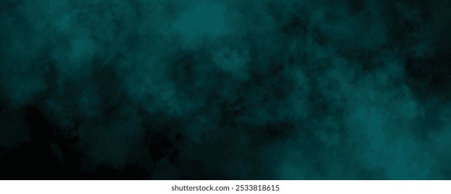 Dunkler Teal-Rauch-Hintergrund mit abstrakten Wolken und verschwommenen Texturen, perfekt für geheimnisvolle und atmosphärische Designs.
