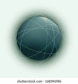 Dark teal sphere vector illustration.