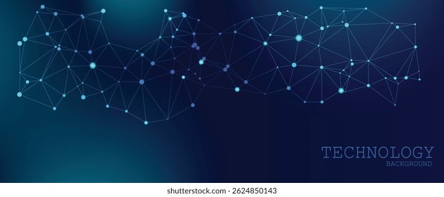Dark Teal Technology Network Background