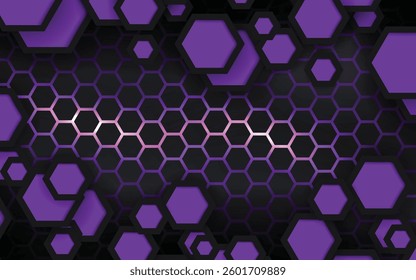 Dark tech background with flaming purple color, eps 10, editable. 