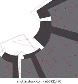 dark technological vector background with geometric shapes