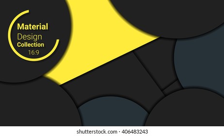 dark template for presentation in 16:9 format. vector illustration. designed for business background, education, web, brochure. abstract creative concept layout template in yellow, grey, black colors.