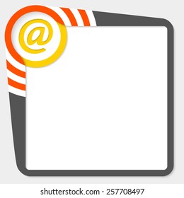dark text box with yellow email mark