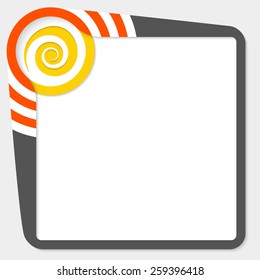 dark text box with yellow spiral