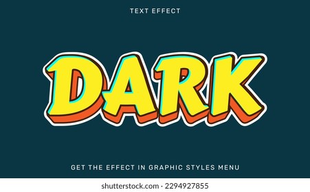 Dark text effect template in 3d style. Suitable for brand or business logos