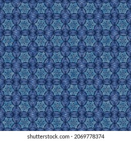 Dark texture. Rows of snowflakes. Seamless pattern.