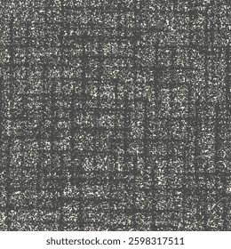 Dark textured background with crossed stripes. Grunge texture. Worn checked fabric. Abstract vector seamless.