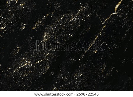 Dark textured background with scattered gold and white flecks and a prominent diagonal golden vein abstract