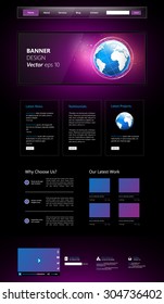 Dark Theme Business Website Template Vector Design
