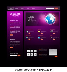 Dark Theme Business Website Template Vector Design