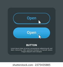 Dark theme button design for user interface