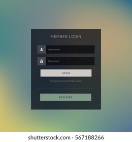 dark theme member login form UI design