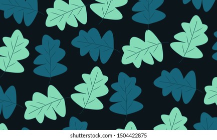 Dark theme With Wild Leaves background vector
