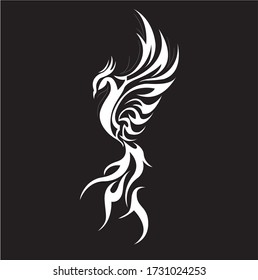 Dark Themed Mythical Phoenix Vector Art