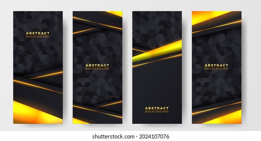 dark tile background with golden element for luxury elegant deluxe social media banner template
