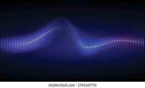 The dark tone background consists of bright spots studied in waves and purple-blue light.