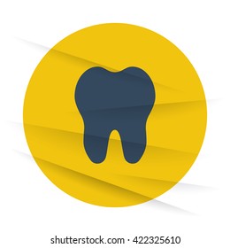 Dark Tooth icon label on wrinkled paper