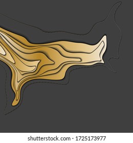 Concepto de mapa topográfico oscuro con espacio para su copia. Fondo del concepto de cartografía 3D. Mapa de infografías de simulación. Plantilla de mapa mundial. Ilustración vectorial de acciones