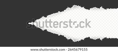 Dark Torn Paper Frame with Transparent Center, PNG cut-out