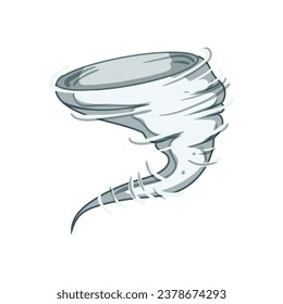 viñeta de tornado oscuro. desastre del embudo, nube de destrucción, tormenta eléctrica nubes oscuras de tornado. ilustración vectorial de símbolo aislado