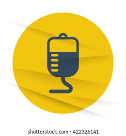 Dark Transfusion icon label on wrinkled paper