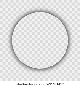 Dark transparent realistic shadow. Circle shadow isolated on transparent background. Vector illustration.