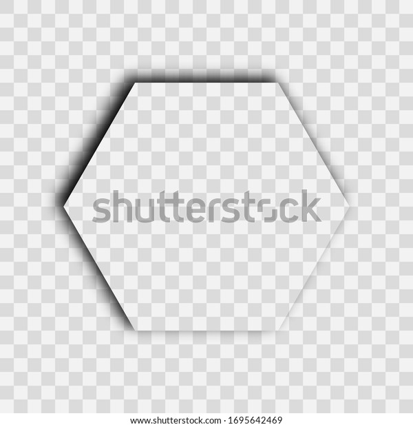Dark\
transparent realistic shadow. Hexagon shadow isolated on\
transparent background. Vector\
illustration.