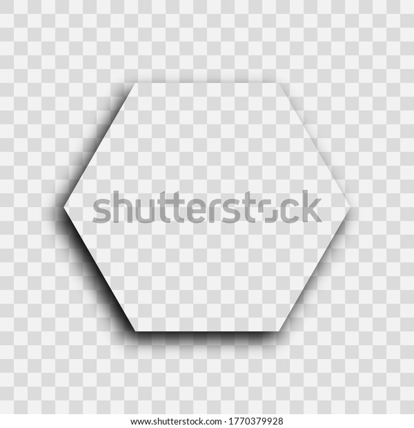 Dark\
transparent realistic shadow. Hexagon shadow isolated on\
transparent background. Vector\
illustration.