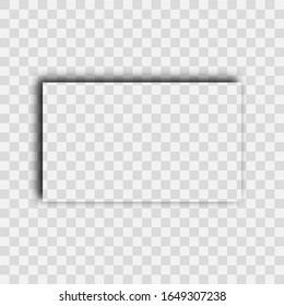 Dark transparent realistic shadow. Rectangle shadow isolated on transparent background. Vector illustration.