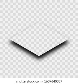 Dark transparent realistic shadow. Shadow from a rhombus isolated on transparent background. Vector illustration.