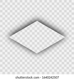 Dark transparent realistic shadow. Shadow from a rhombus isolated on transparent background. Vector illustration.