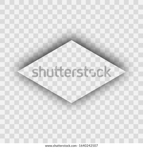 Dark\
transparent realistic shadow. Shadow from a rhombus isolated on\
transparent background. Vector\
illustration.