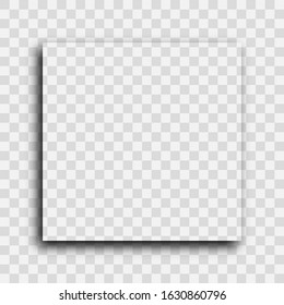 Dark transparent realistic shadow. Square shadow isolated on transparent background. Vector illustration.