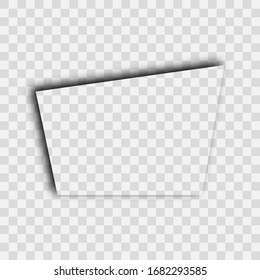 Dunkel transparenter, realistischer Schatten. Trapeziger Schatten einzeln auf transparentem Hintergrund. Vektorillustration.
