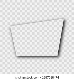 Dark transparent realistic shadow. Trapezoid shadow isolated on transparent background. Vector illustration.
