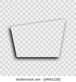 Dark transparent realistic shadow. Trapezoid shadow isolated on transparent background. Vector illustration.