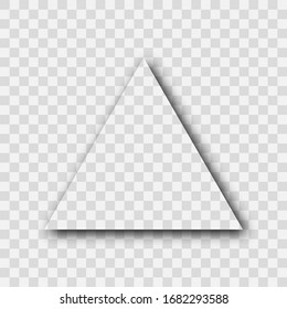 Dark transparent realistic shadow. Triangle shadow isolated on transparent background. Vector illustration.