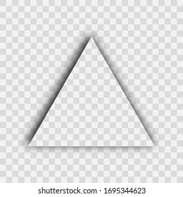 Dark transparent realistic shadow. Triangle shadow isolated on transparent background. Vector illustration.