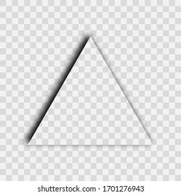 Dark transparent realistic shadow. Triangle shadow isolated on transparent background. Vector illustration.