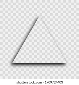Oscura sombra realista transparente. Sombra triangular aislada en fondo transparente. Ilustración vectorial.