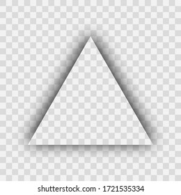 Oscura sombra realista transparente. Sombra triangular aislada en fondo transparente. Ilustración vectorial.